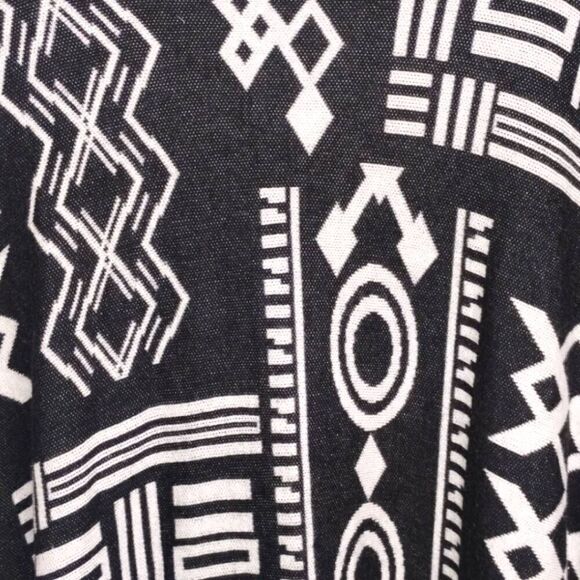 Forever 21 Vest Sz OS Long Open Front Black Hippie Cotton Boho Bohemian Western - Picture 8 of 9